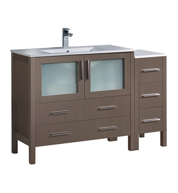 Fresca Torino 48" Grey Oak Modern Bathroom Cabinets with Integrated Sink