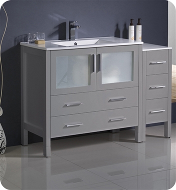 Fresca Torino 48" Grey Modern Bathroom Cabinets with Integrated Sink