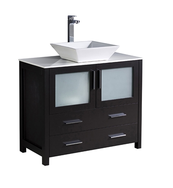 Fresca Torino 36" Espresso Modern Bathroom Cabinet with Vessel Sink