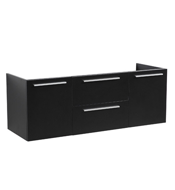 Fresca Opulento 54" Black Modern Double Sink Bathroom Cabinet