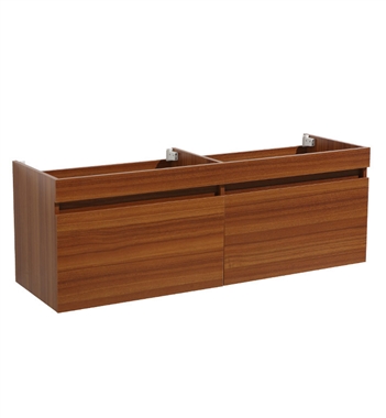 Fresca Largo 57" Teak Modern Double Sink Bathroom Cabinet