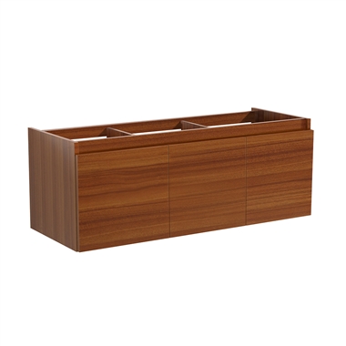 Fresca Mezzo 60" Teak Wall Hung Single Sink Modern Bathroom Cabinet