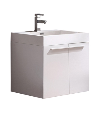 Fresca Alto 23" White Modern Bathroom Cabinet with Integrated Sink