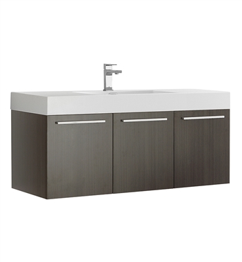 Fresca Vista 48" Gray Oak Wall Hung Modern Bathroom Cabinet with Integrated Sink