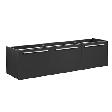 Fresca Vista 60" Black Wall Hung Single Sink Modern Bathroom Cabinet