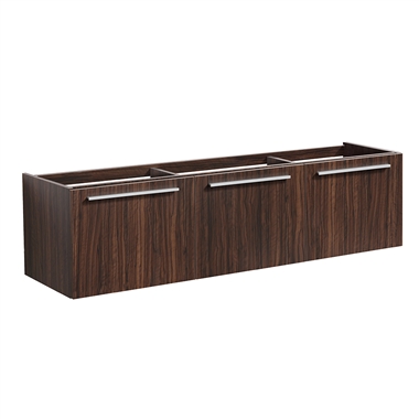 Fresca Vista 60" Walnut Wall Hung Single Sink Modern Bathroom Cabinet