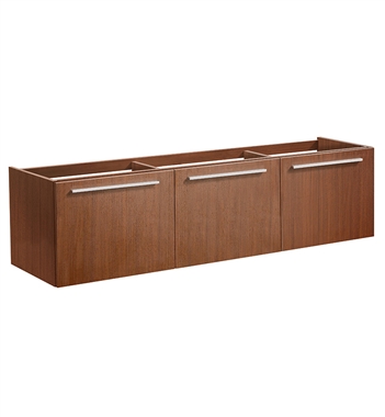 Fresca Vista 60" Teak Modern Double Sink Bathroom Vanity