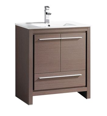 Fresca Allier 30" Gray Oak Modern Bathroom Cabinet with Sink