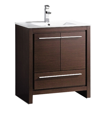 Fresca Allier 30" Wenge Brown Modern Bathroom Cabinet with Sink