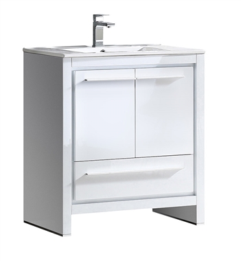 Fresca Allier 30" White Modern Bathroom Cabinet with Sink