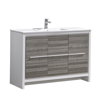 Fresca Allier Rio 48" Ash Gray Single Sink Modern Bathroom Cabinet with Sink