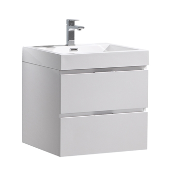 Fresca Valencia 24" Glossy White Wall Hung Modern Bathroom Vanity