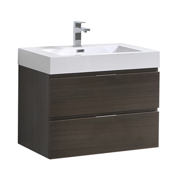 Fresca Valencia 30" Gray Oak Wall Hung Modern Bathroom Vanity