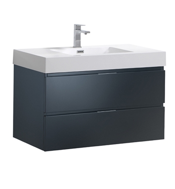 Fresca Valencia 36" Dark Slate Gray Wall Hung Modern Bathroom Vanity