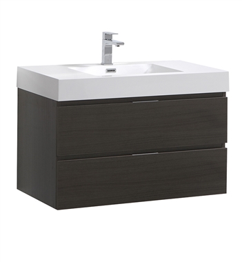 Fresca Valencia 36" Gray Oak Wall Hung Modern Bathroom Vanity