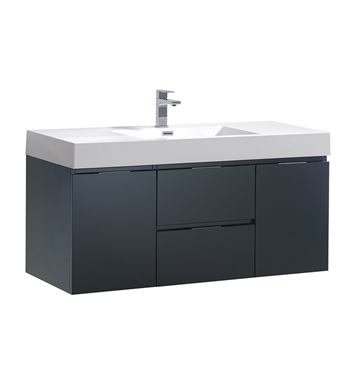 Fresca Valencia 48" Dark Slate Gray Wall Hung Modern Bathroom Vanity