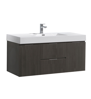 Fresca Valencia 48" Gray Oak Wall Hung Modern Bathroom Vanity