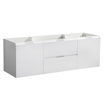 Fresca Valencia 60" Glossy White Wall Hung Single Sink Modern Bathroom Cabinet