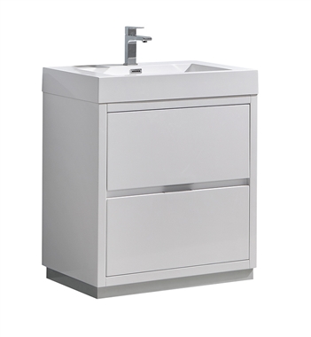 Fresca Valencia 30" Glossy White Free Standing Modern Bathroom Vanity