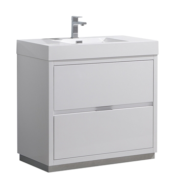 Fresca Valencia 36" Glossy White Free Standing Modern Bathroom Vanity