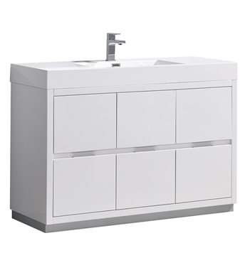 Fresca Valencia 48" Glossy White Free Standing Modern Bathroom Vanity