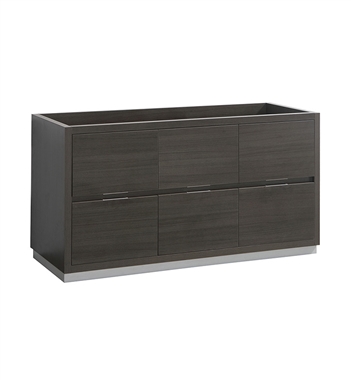 Fresca Valencia 60" Gray Oak Free Standing Single Sink Modern Bathroom Cabinet