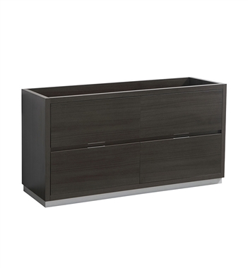 Fresca Valencia 60" Gray Oak Free Standing Double Sink Modern Bathroom Cabinet