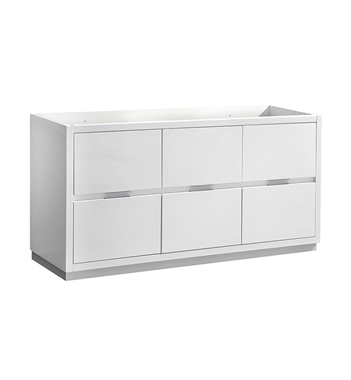 Fresca Valencia 60" Glossy White Free Standing Single Sink Modern Bathroom Cabinet