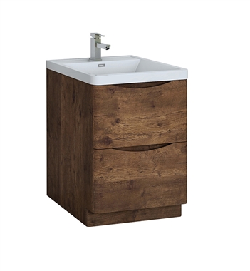 Fresca Tuscany 24" Rosewood Free Standing Modern Bathroom Cabinet with Integrated Sink