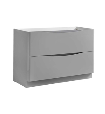 Fresca Tuscany 48" Glossy Gray Free Standing Double Sink Modern Bathroom Cabinet