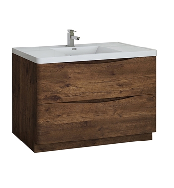 Fresca Tuscany 48" Rosewood Free Standing Modern Bathroom Cabinet with Integrated Sink