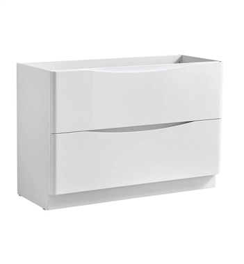 Fresca Tuscany 48" Glossy White Free Standing Double Sink Modern Bathroom Cabinet