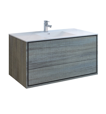 Fresca Catania 48" Ocean Gray Wall Hung Modern Bathroom Cabinet with Integrated Sink