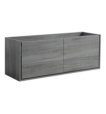 Fresca Catania 60" Ocean Gray Wall Hung Double Sink Modern Bathroom Cabinet