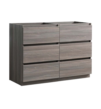 Fresca Lazzaro 48" Gray Wood Free Standing Double Sink Modern Bathroom Cabinet