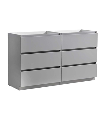 Fresca Lazzaro 60" Gray Free Standing Double Sink Modern Bathroom Cabinet