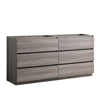 Fresca Lazzaro 60" Gray Wood Free Standing Double Sink Modern Bathroom Cabinet