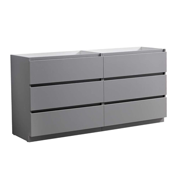 Fresca Lazzaro 72" Gray Free Standing Double Sink Modern Bathroom Cabinet