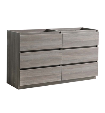 Fresca Lazzaro 72" Gray Wood Free Standing Double Sink Modern Bathroom Cabinet