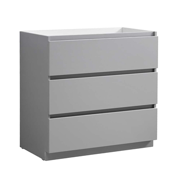 Fresca Lazzaro 36" Gray Free Standing Modern Bathroom Cabinet