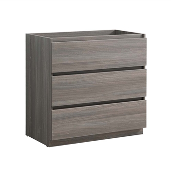 Fresca Lazzaro 36" Gray Wood Free Standing Modern Bathroom Cabinet