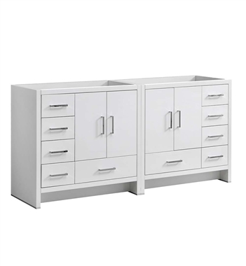 Fresca Imperia 72" Glossy White Free Standing Double Sink Modern Bathroom Cabinet