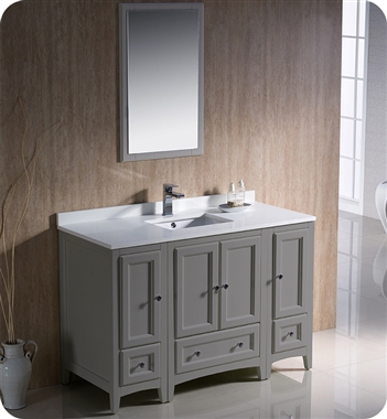 Fresca Oxford 48" Gray Traditional Bathroom Vanity with 2 Side Cabinets