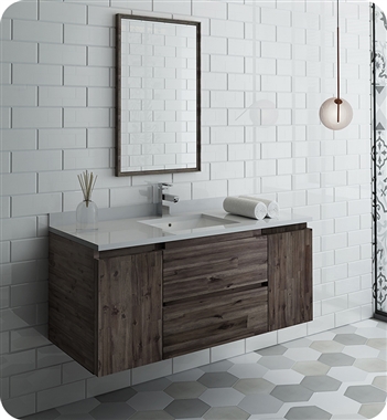 Fresca Formosa 48" Wall Hung Modern Bathroom Vanity with Mirror