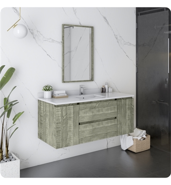 Fresca Formosa 48" Wall Hung Modern Bathroom Vanity with Mirror in Sage Gray