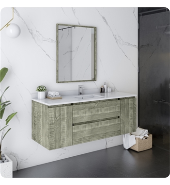 Fresca Formosa 54" Wall Hung Modern Bathroom Vanity with Mirror in Sage Gray