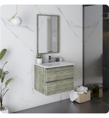 Fresca Formosa 24" Wall Hung Modern Bathroom Vanity with Mirror in Sage Gray