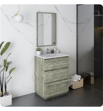 Fresca Formosa 24" Floor Standing Modern Bathroom Vanity with Mirror in Sage Gray