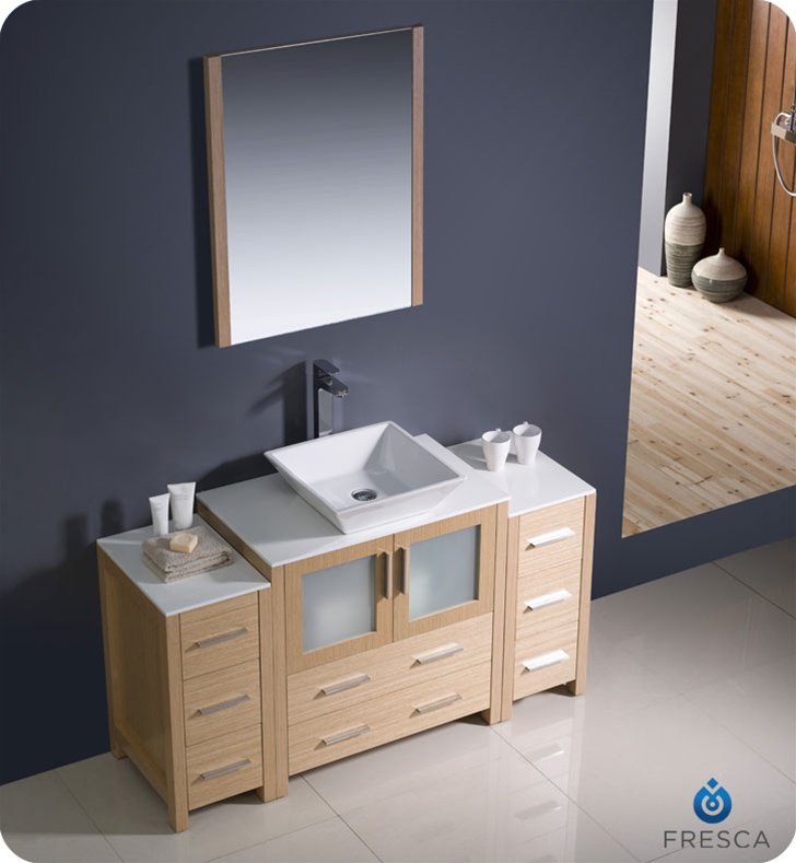 Aria 32'' Oak Vanity - Bathroom Cabinet & Mirror - VanitySale