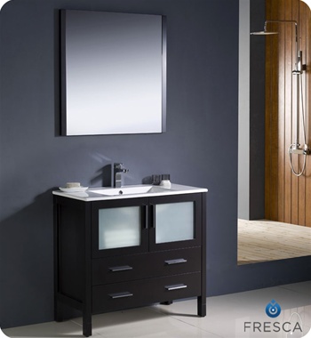 Fresca Torino 36" Espresso Modern Bathroom Vanity w/ Integrated Sink